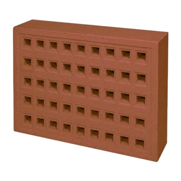 215mm x 140mm Square Hole Clay Air Brick Buff (9" x 6")