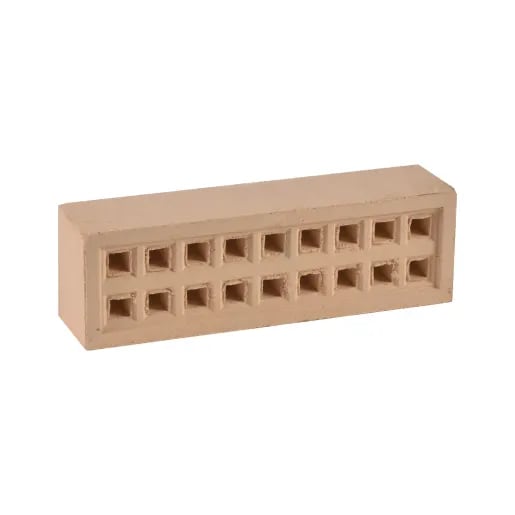 215mm x 140mm Square Hole Clay Air Brick Buff (9" x 6")