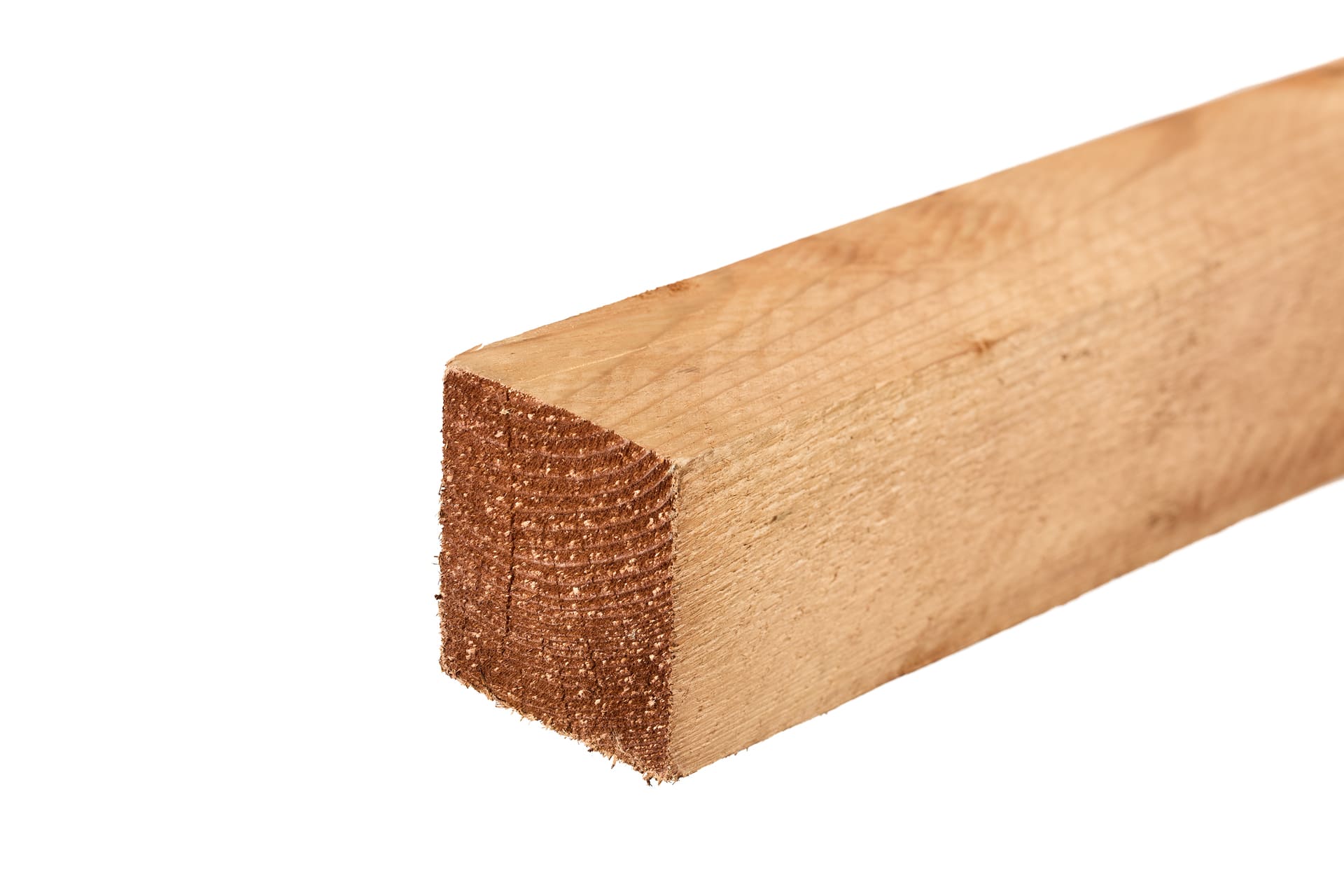 10ft Brown Treated Square Top Wooden Fence Post 3000mm x 100mm x 100mm (4" x 4")