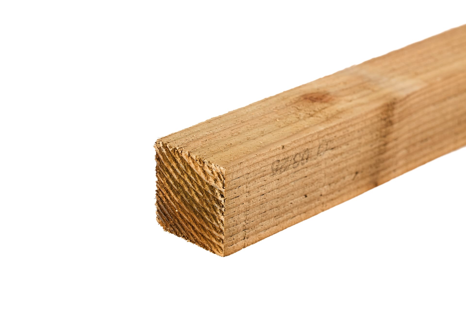 10ft Brown Treated Square Top Wooden Fence Post 3000mm x 100mm x 100mm (4" x 4")