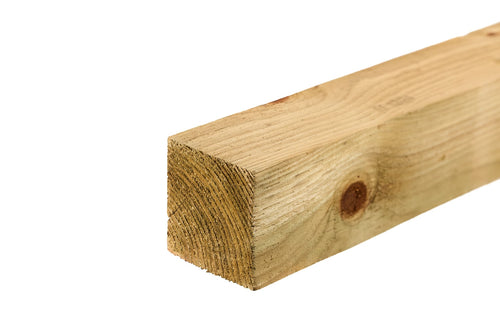 10ft Incised UC4 Green Treated Wooden Fence Post 3000mm x 100mm x 100mm (4" x 4")