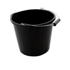 Black Plastic 3 Gallon Bucket