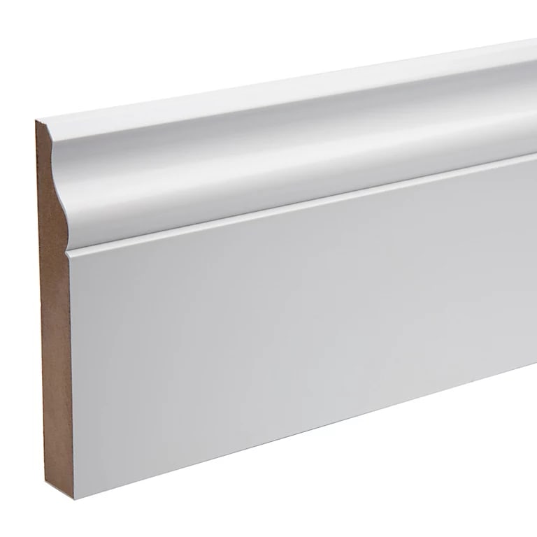 14.5mm x 119mm MDF White Primed Chamfered Skirting Board 4200mm