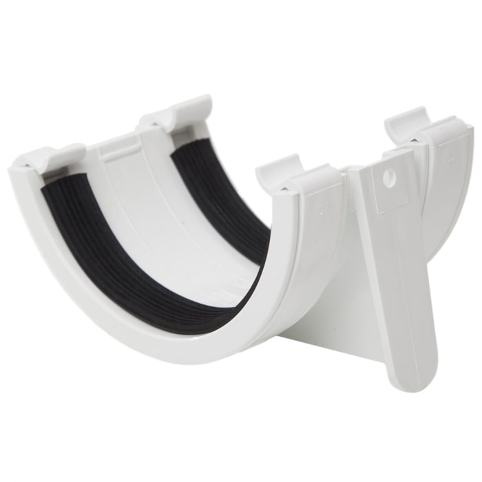 112mm Half Round Gutter Union Bracket Black