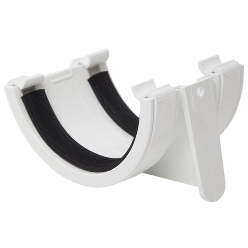 112mm Half Round Gutter Union Bracket Black