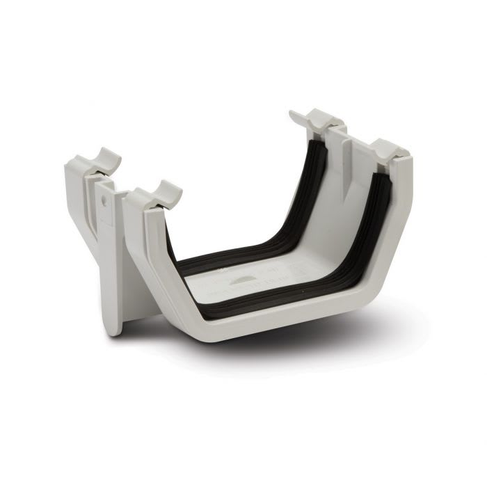 112mm Half Round Gutter Union Bracket Black