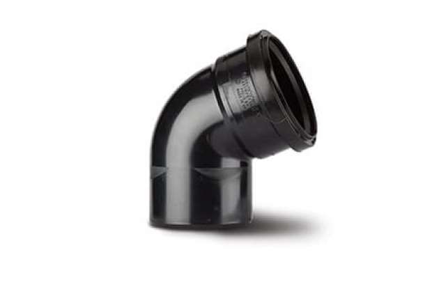 110mm Soil Bend Double Socket 92.5 Degree Black