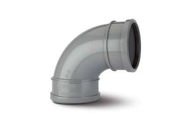 110mm Soil Bend Double Socket 92.5 Degree Black