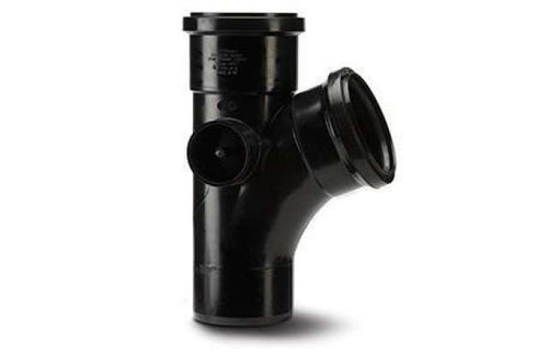 110mm Soil Equal Branch Double Socket 112.5 Degree Black