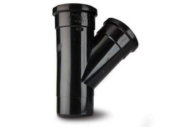 110mm Soil Equal Branch Double Socket 112.5 Degree Black