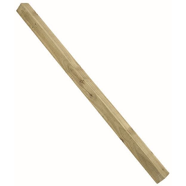 10ft Brown Treated Square Top Wooden Fence Post 3000mm x 100mm x 100mm (4" x 4")