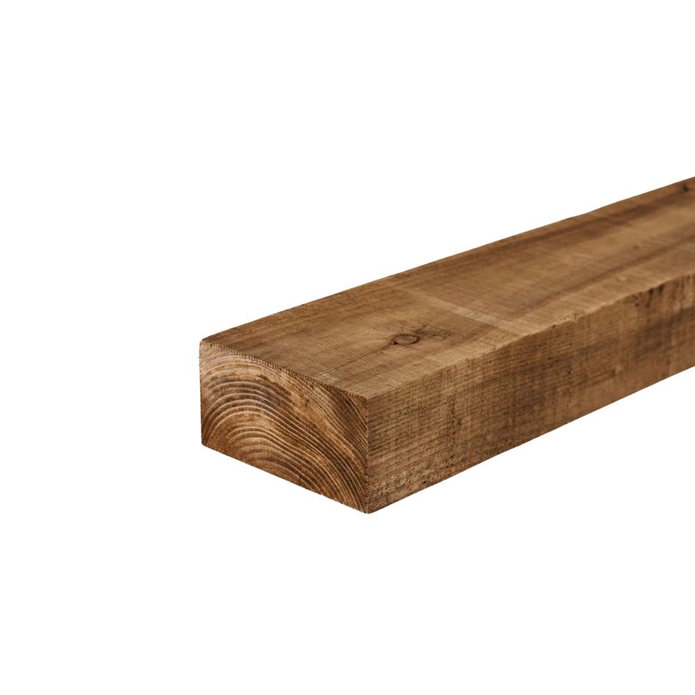 100mm x 200mm Brown Treated Garden Railway Sleeper 2.4m
