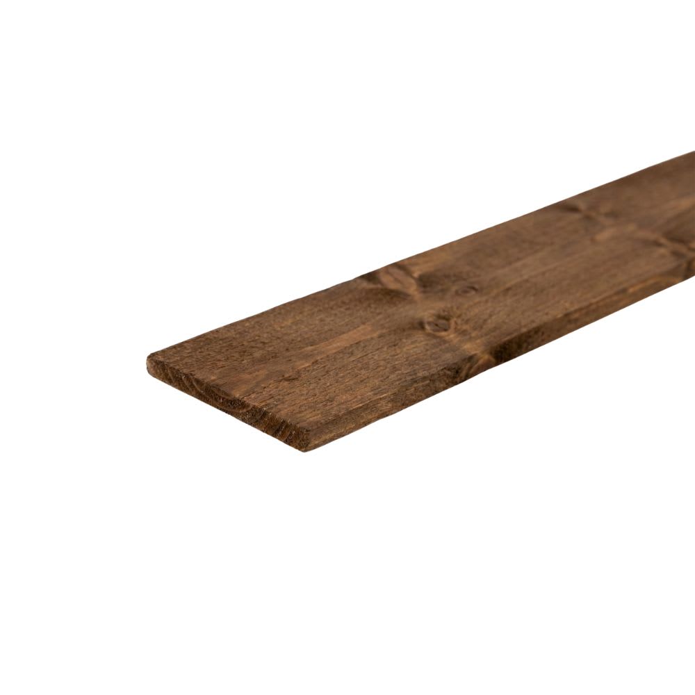 22mm x 100mm Brown Treated Feather Edge Fence Board 1650mm