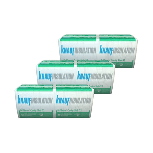 100mm Knauf DriTherm Cavity Wall Insulation Slab 32 - Pallet of 30 Packs (98.4m2/Pallet)