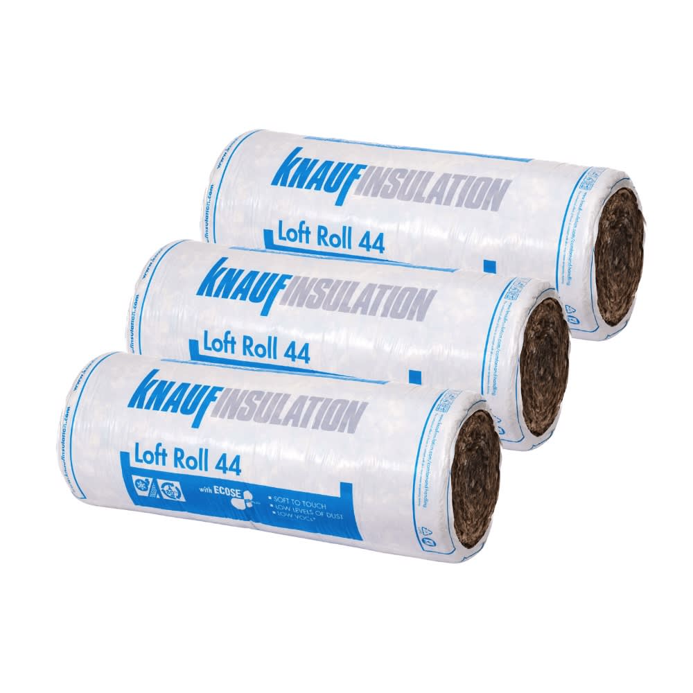 100mm Knauf Loft Roll 44 Insulation Combi-Cut - Pallet of 24 Rolls (333.24m2/Pallet)