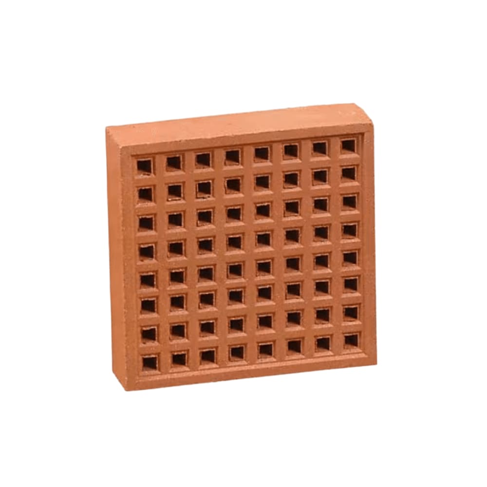 215mm x 140mm Square Hole Clay Air Brick Buff (9" x 6")